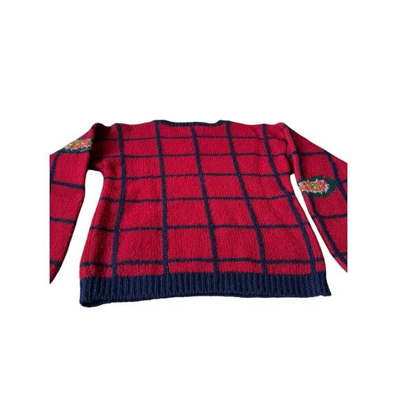 J.G. Hook Wool Paisley Check‎ Sweater - 100% Hand Knit Wool - Striped - size PM - Picture 5 of 8